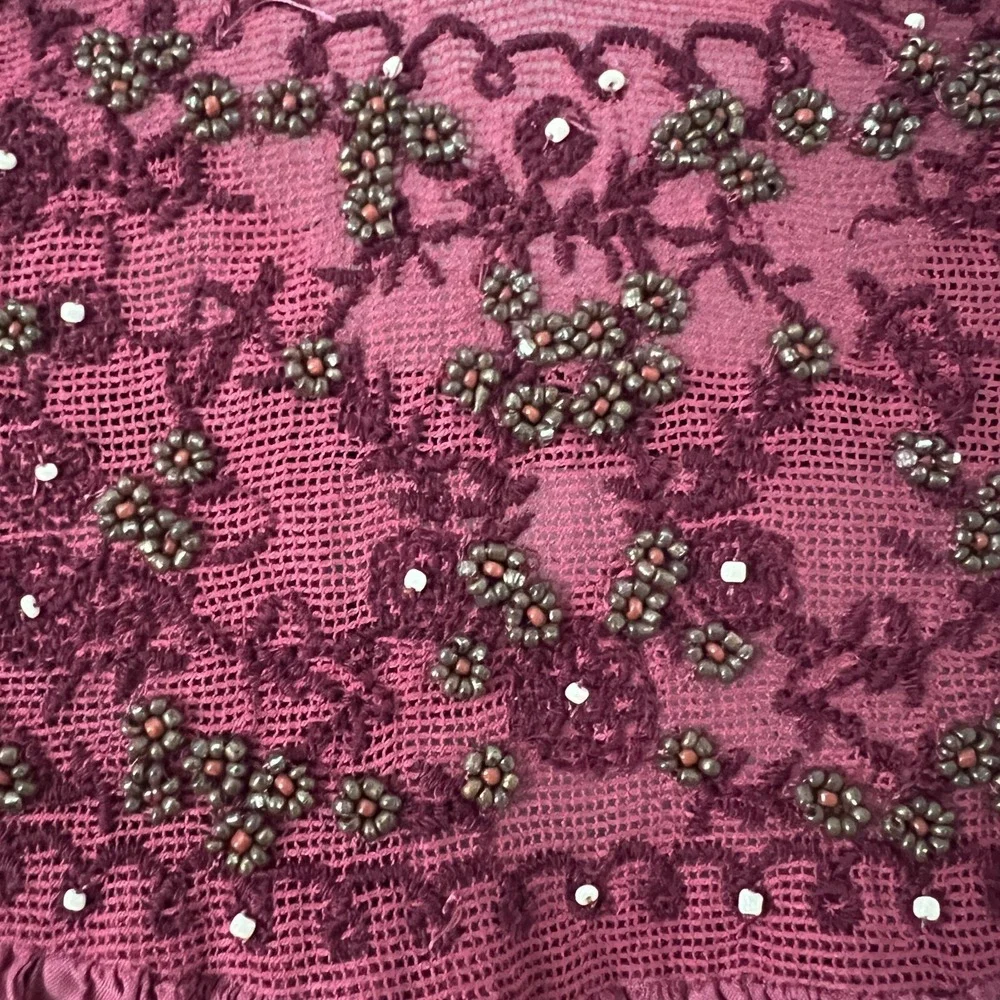 Free People Size XS Have‎ It My Way Top Beaded Tie Back Peasant Pink Boho Fairy